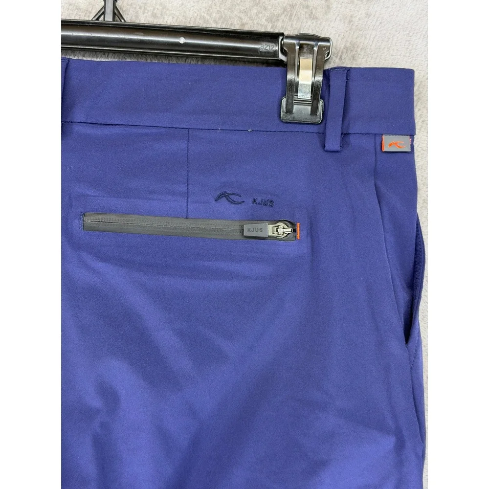 KJUS Iver Tailored Fit Golf Pants Mens 35x32 Blue Technical Stretch Trousers